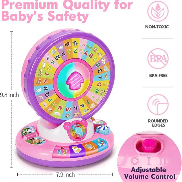 Interactive Spin and Sing Musical Toys for Toddler 12-18 Months - Picture 2 of 4
